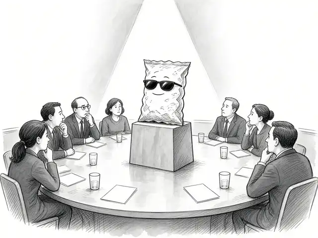Cartoon about the consumer brands business. It is the same chip. The bag just has more confidence.